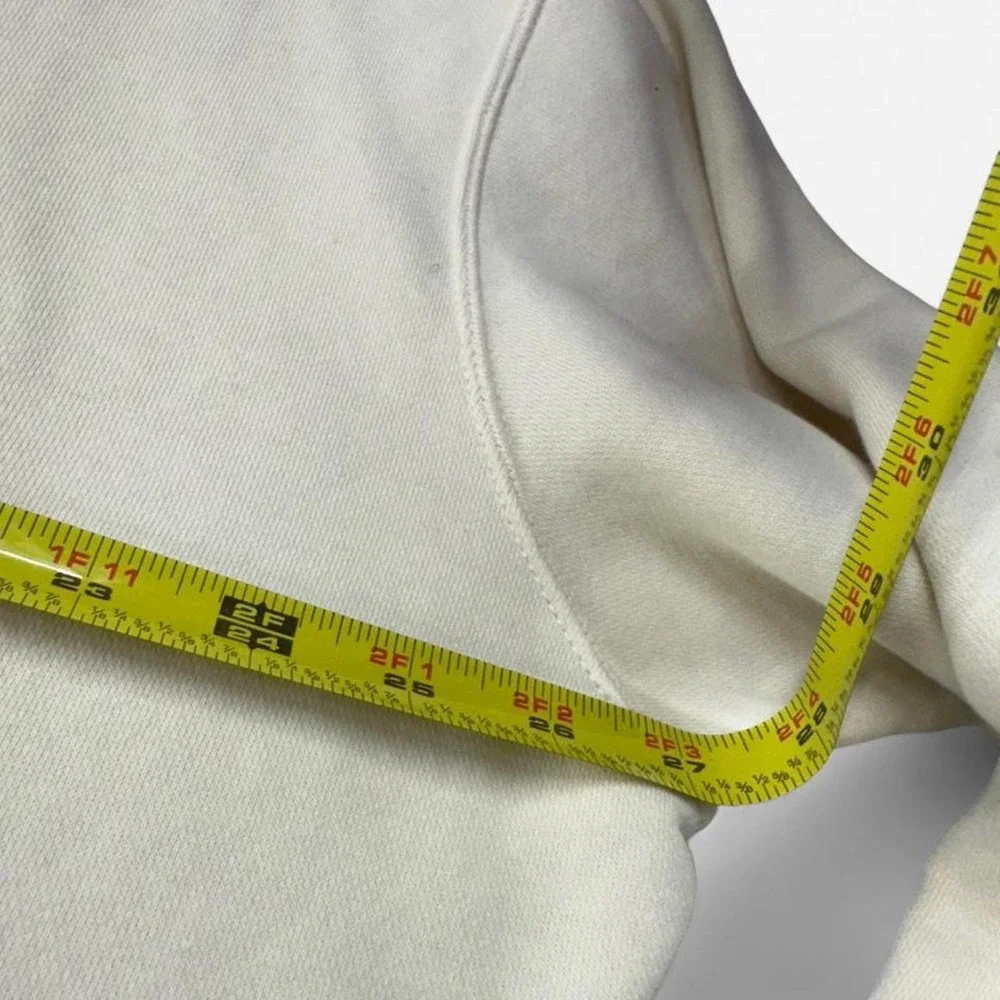 Nike Mens Quarter Zip Fleece Pullover Cream Off White Embroidered Swoosh Large